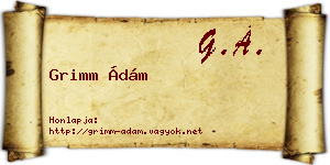 Grimm Ádám névjegykártya